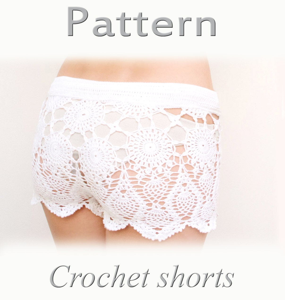 PATTERN Crochet beach shorts in cotton  PDF crochet shorts Kate Hudson