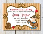 Cowboy Baby Theme V1 Premade Printable Invitation Card Invite, Commercial Use, Personal Use, U PRINT Il_170x135