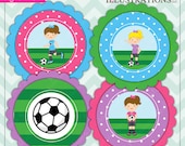 Soccer Girls Theme - Printable Party Tags - Cupake Toppers - Printable Party Favors - Soccer Party Printables Il_170x135