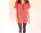 SARAH 70s Handmade Retro Calico Slouchy Bohemian T Shirt