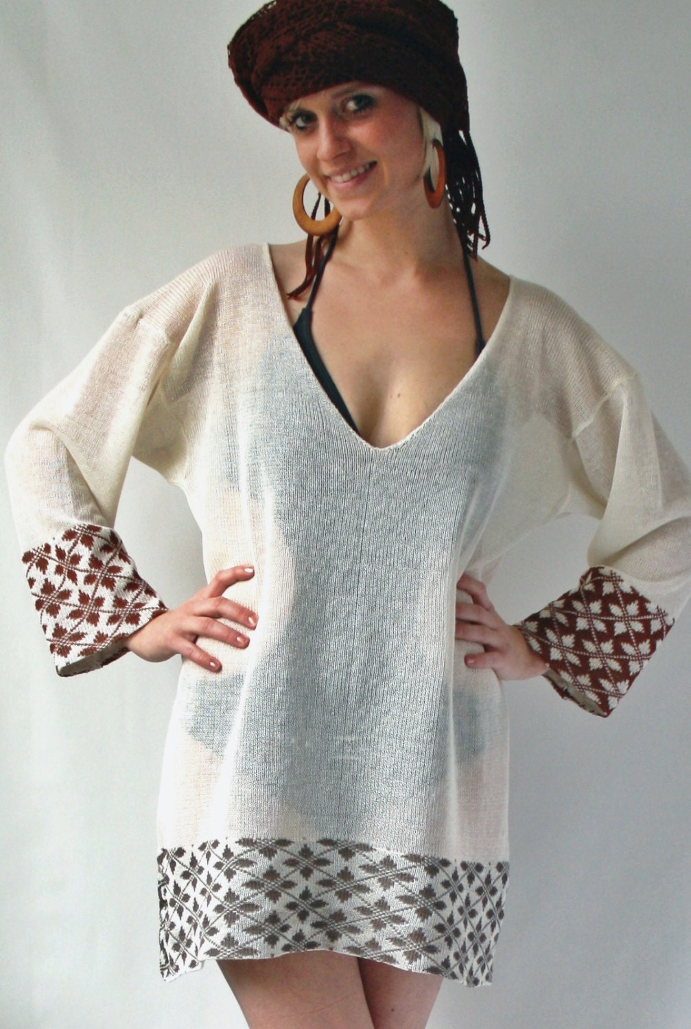 Knitted linen summer tunic MOROCCO