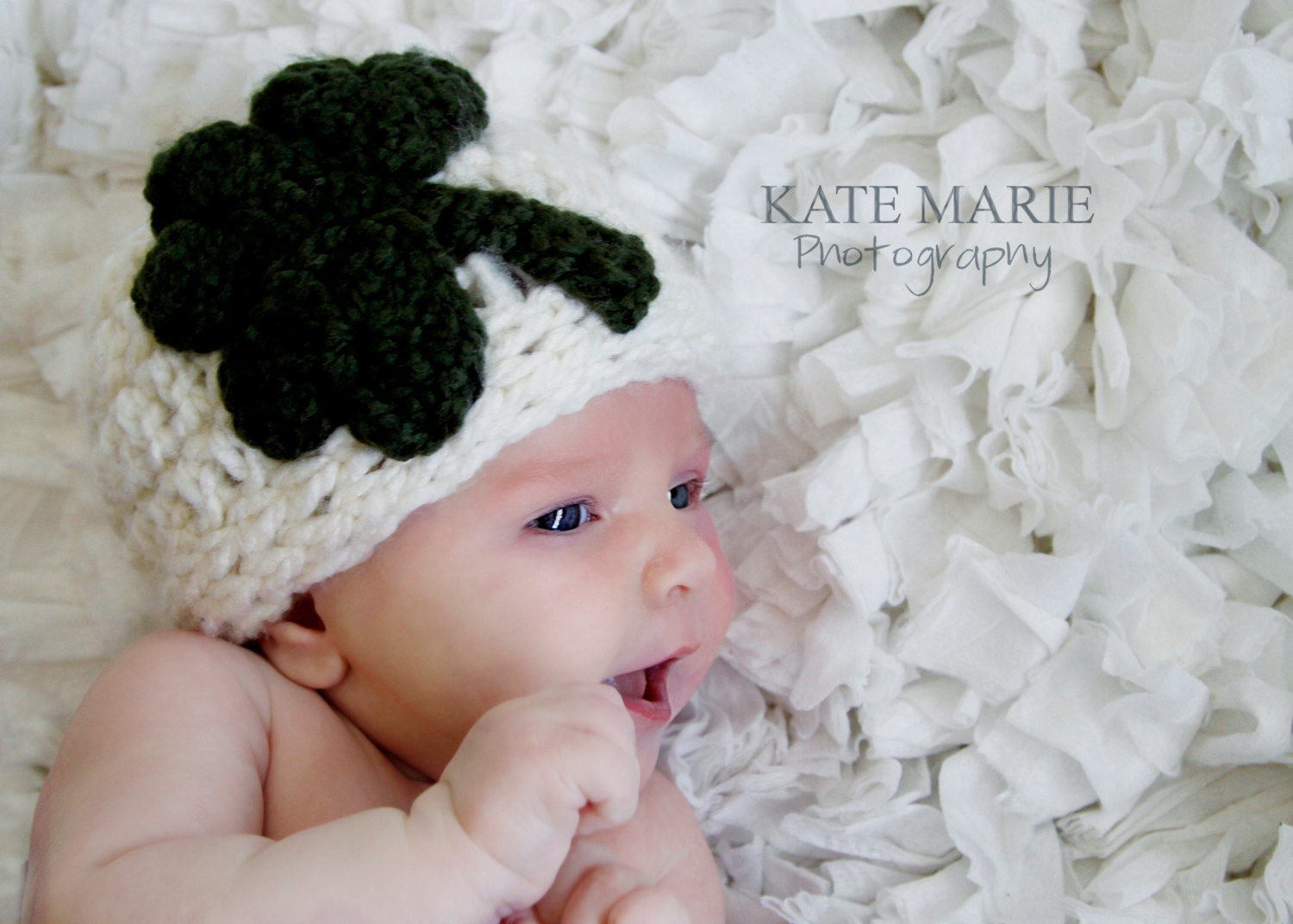 St. Patricks Day Hat, Baby Hat, Shamrock