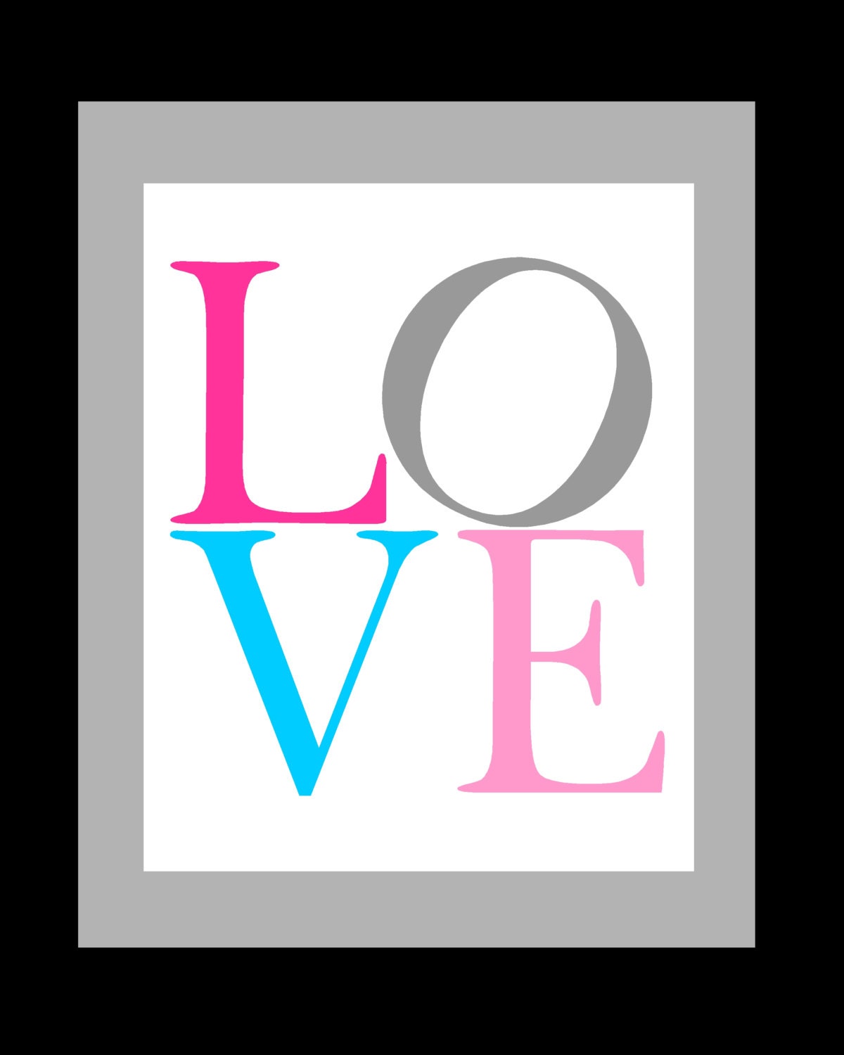 LOVE 11" x 14" custom PRINT  Lettering Poster