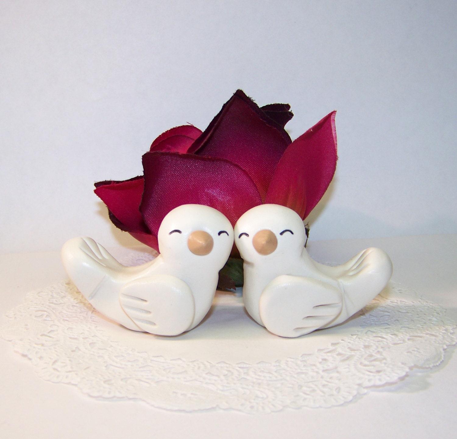 Wedding Cake Topper Love Birds - Cheek to Cheek Love - Colors of Choice