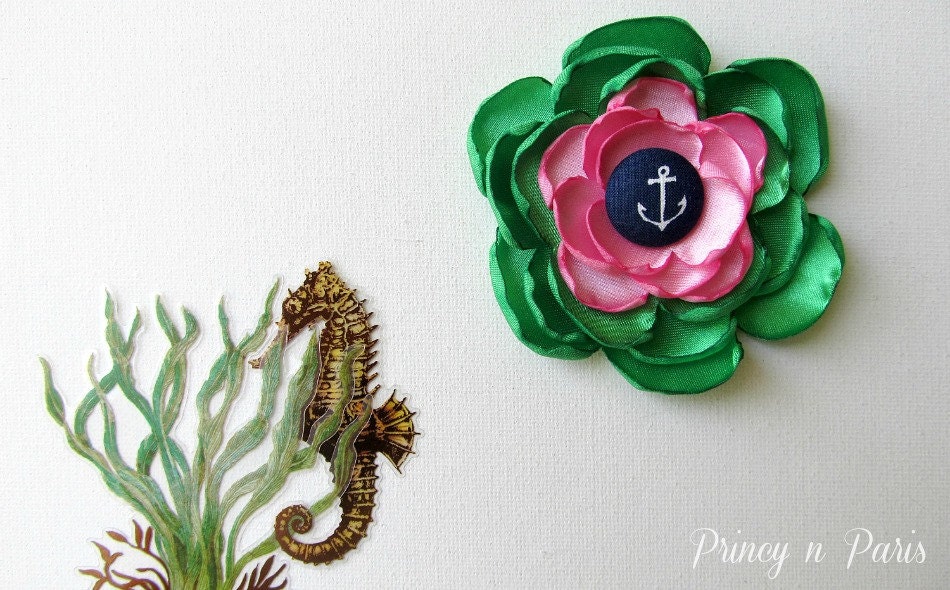 Preppy Sailor, flower clip for all ages