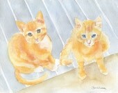 Custom Pet Portrait Original Watercolor Painting 8 x 10