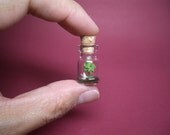 Swans are in the lake in a tiny bottle