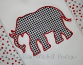 Applique Elephant embroidery Design 4x4, 5x7 and 6x10
