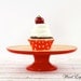 Red Cake Stand / Pedestal Cake Plate / 8 inche Cake Stand