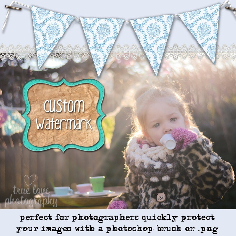 Watermark for Photos. Typewriter or Handwritten Font. Photoshop Brush. png Signature