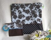 Baby Shower Gift Set, Wet Bag Set, Diaper Bag Set  - 12" x 12" Wet Bag & 5" Pacifier Pouch - Zippered, Reusable, Washable, Eco-Friendly