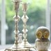 vintage pair brass candle holders