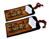 Father's Day Seampunk Gift Tags  Hand Stamped Set of 2   Approx.3.00"x 6.25".