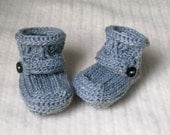 Crochet Baby Booties - 3 to 6 Months - Gray