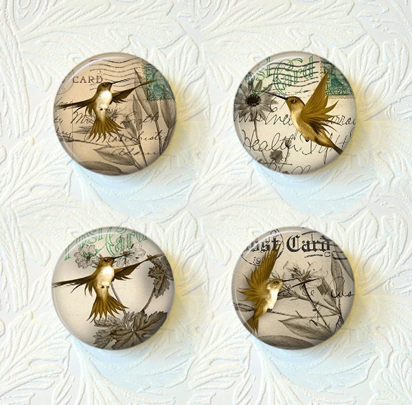 Magnet Hummingbirds Set of 4 Hummingbird Magnets 1.5 inch  "Buy 3 get 1 Free" 218M