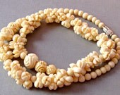 Vintage Faux Carved Ivory Celluloid Necklace