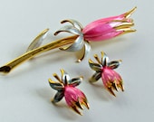 Vintage Pink Enamel Floral Demi Park Lane
