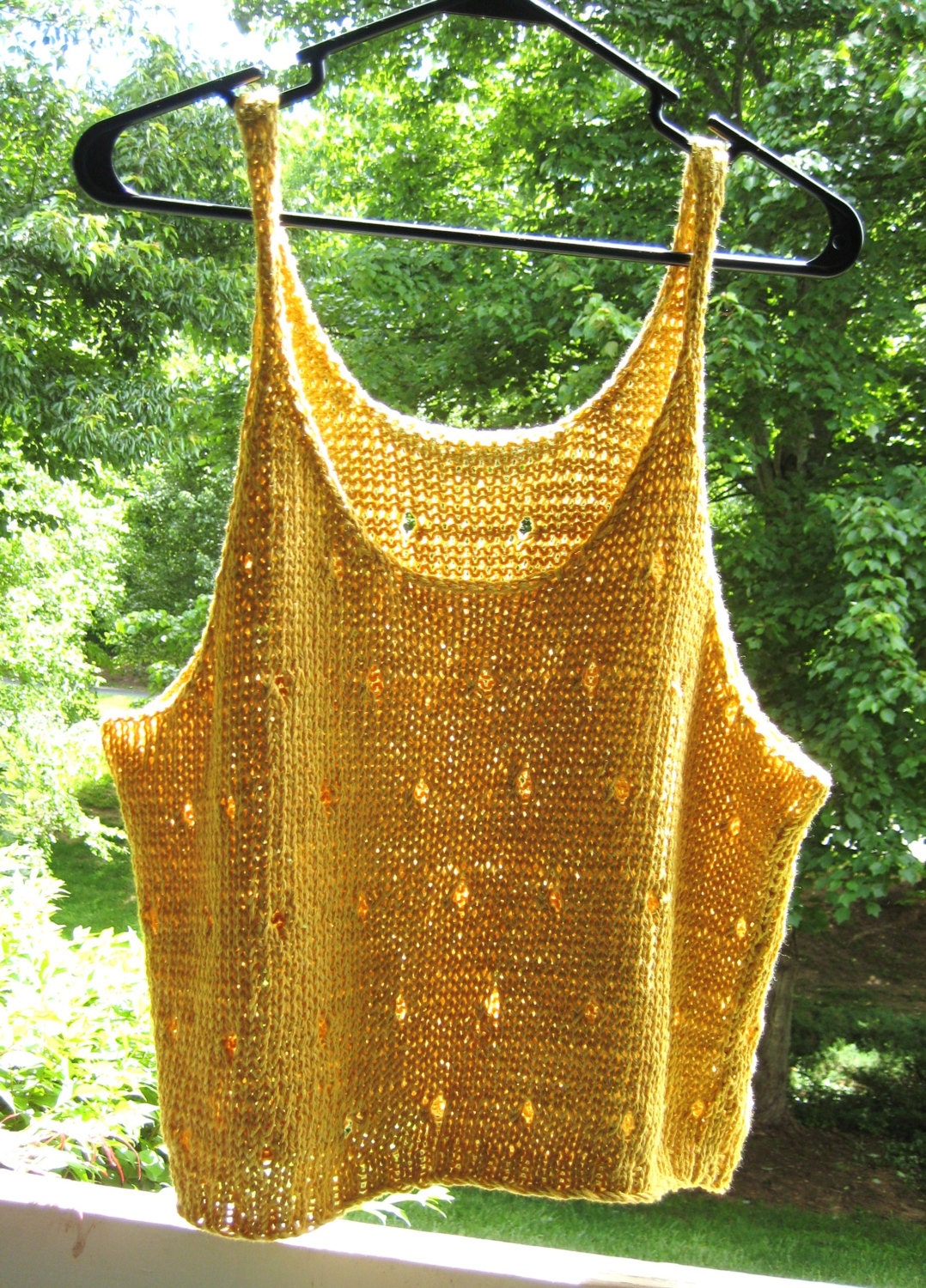 Tank Top  In Buttercup Yellow / Woman / Girl /  Slouchy Look / Summer Beach Outfit / Pure Cotton Yarn