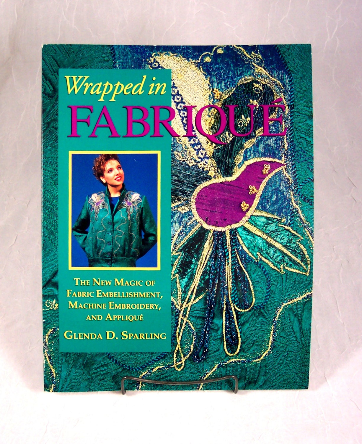 Book Fabric Embellishment, Machine Embroidery, Applique -  "Wrapped in Fabrique"