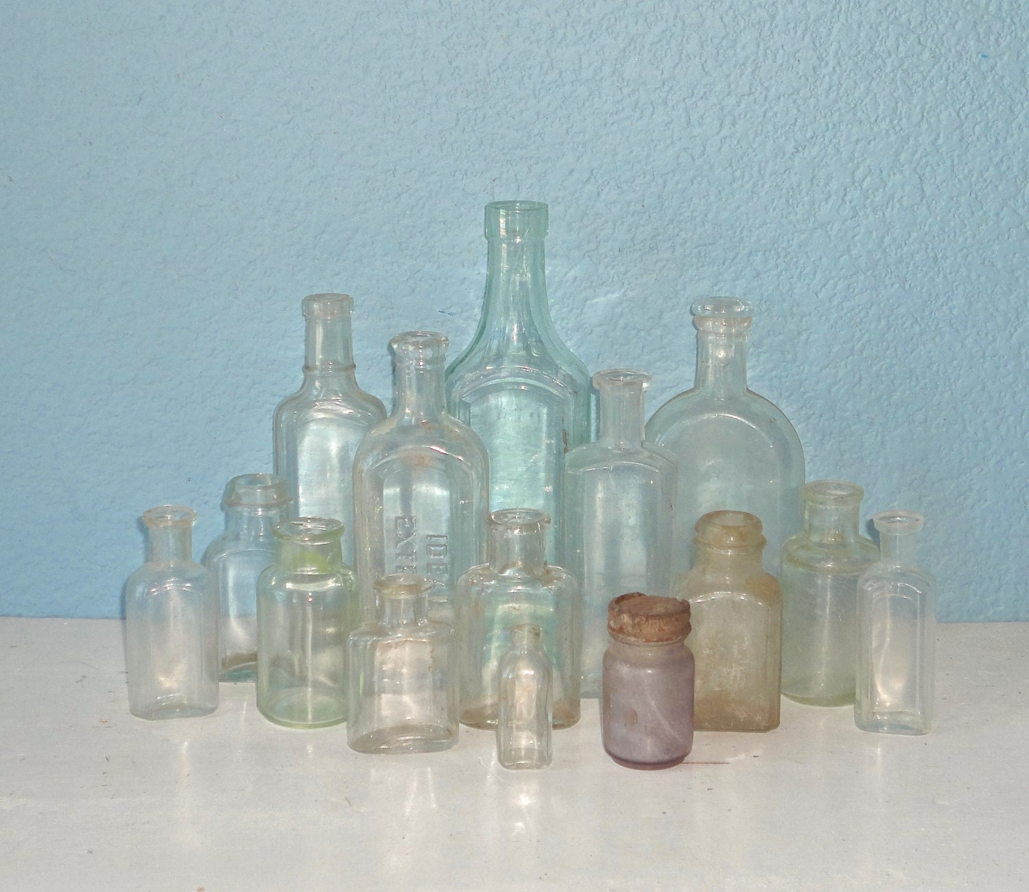 Collection of Vintage and Antique Glass Bottles