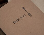 Letterpress card - Fork You