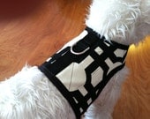 Black and White Geometric Print Small Dog Harness