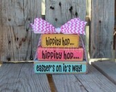 Easter Wood Block Mini Stacker spring holiday seasonal home decor easter egg bunny gift personalized family