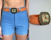 Leather Tool Mosaic Stone Belt