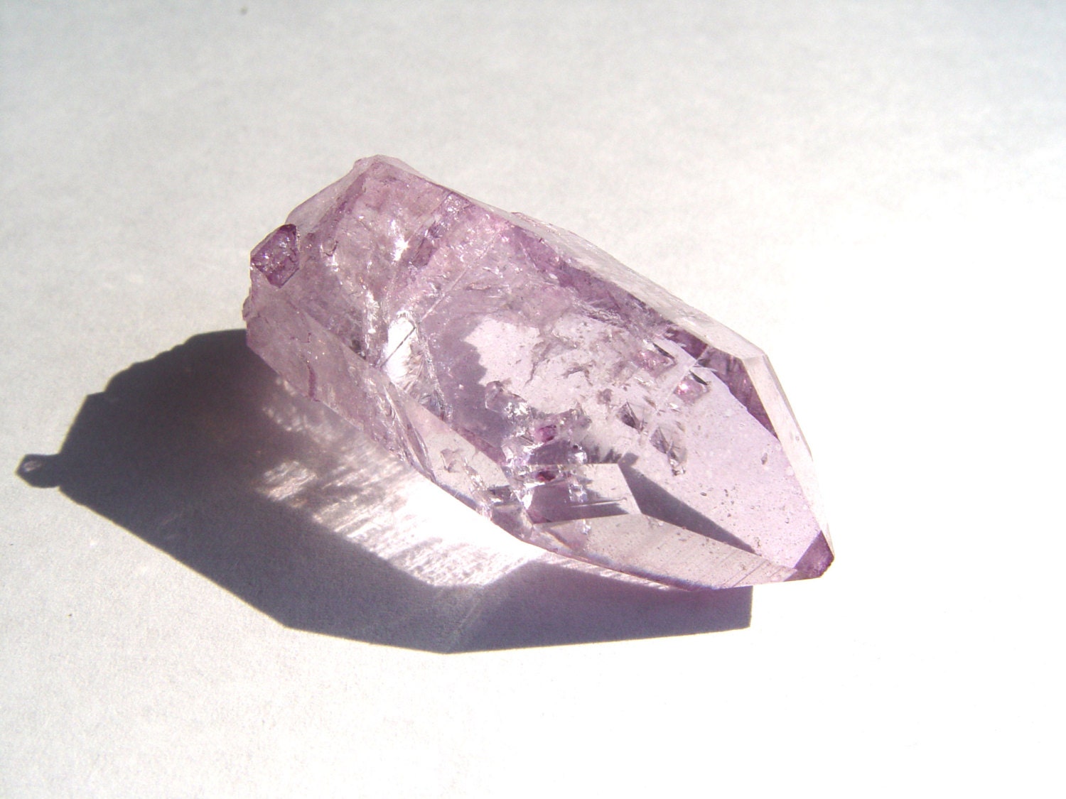 Fuchsia Lilac Rose Aura Quartz Crystal Point NEW COLOR