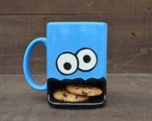 Googly Eyed Monster Ceramic Cookie and Milk Dunk Mug - Made to Order