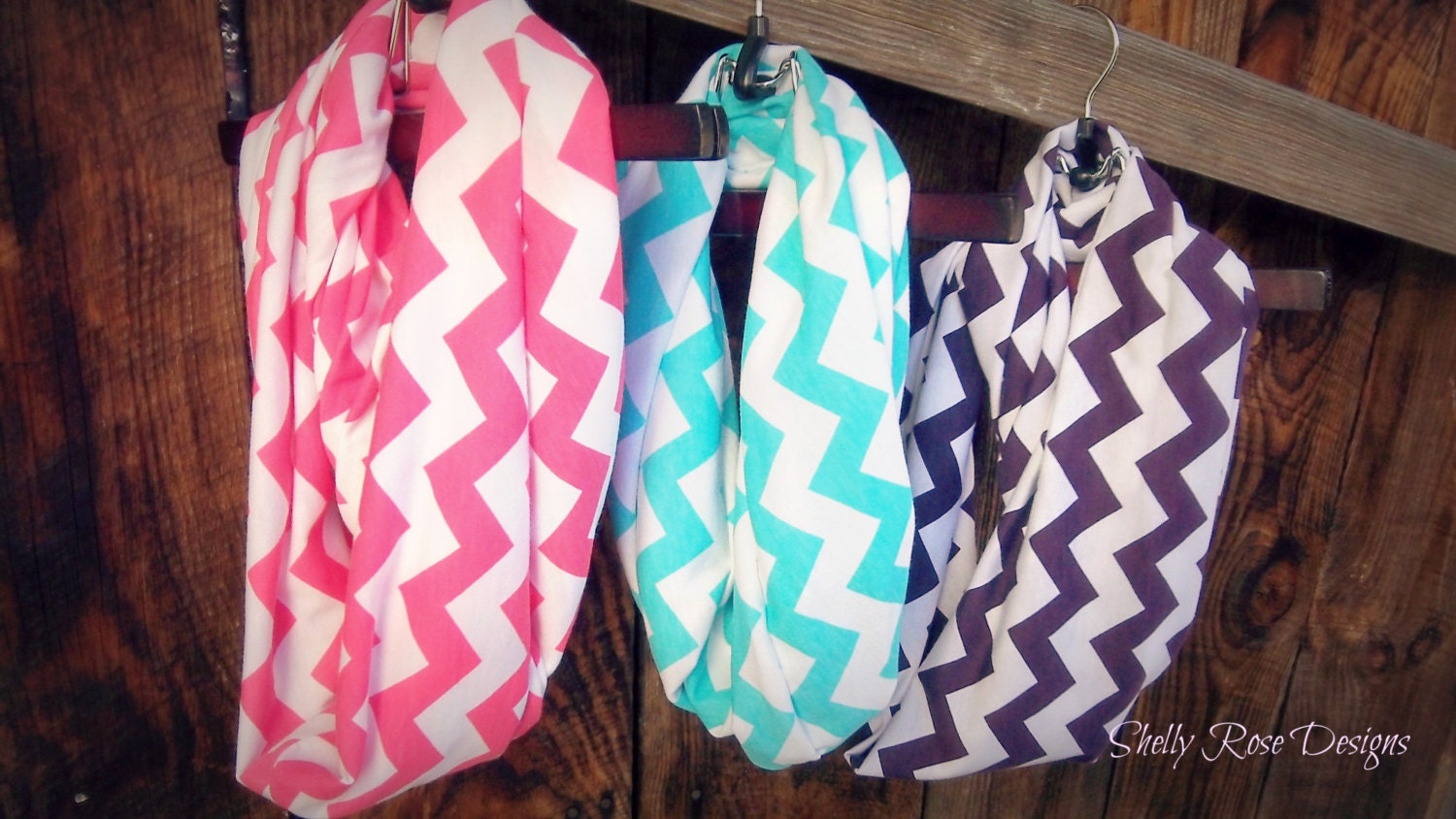 Double SIzed--Perfect for Nursing--The Chevron Infinity Scarf--Jersey Knit--Soft--Watermelon--Doubled Extended Size--Nursing Cowl