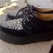 90s Black Suede Leopard Creepers  8 1/2