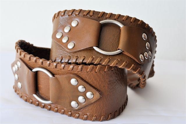 Large Wide Leather studded Calvin Klein Harness Belt