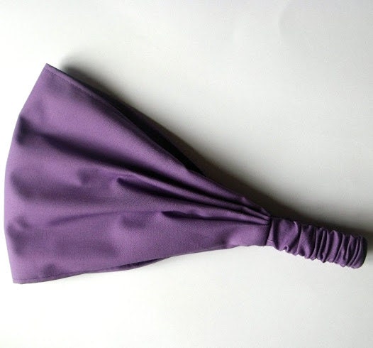 Yoga Headband Bandana - Solid Crocus Violet Kona Cotton fabric by Robert Kaufman.
