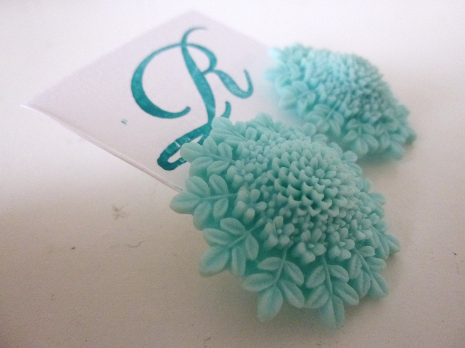 Sexy Giant Stud Floral turquoise Cabochon Stud Earrings