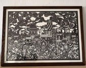 London Cityscape laser cut reproduction FRAMED