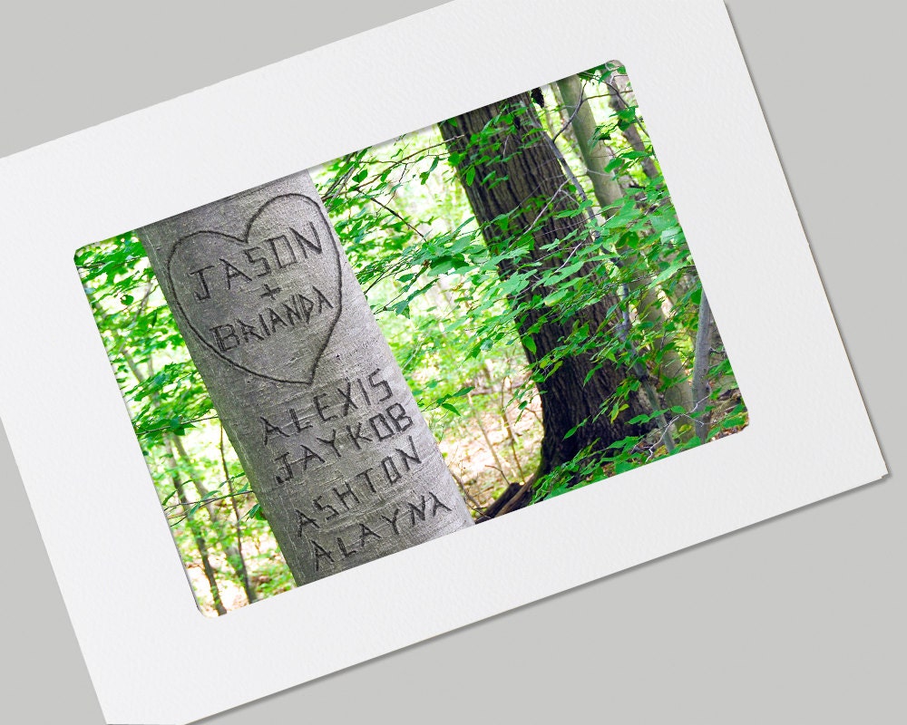 Summer Love Tree FRAMABLE Photo Folded Card with Envelope, You Choose the Names