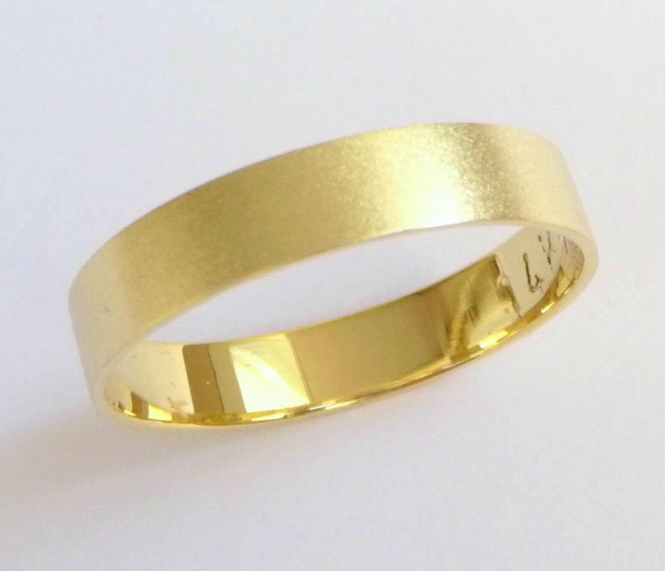 Gold wedding ring men's wedding band women's wedding ring promise ring 14k gold 4mm