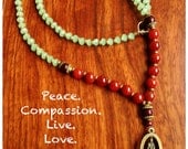 Yoga Inspired Mala necklace Kwan Yin