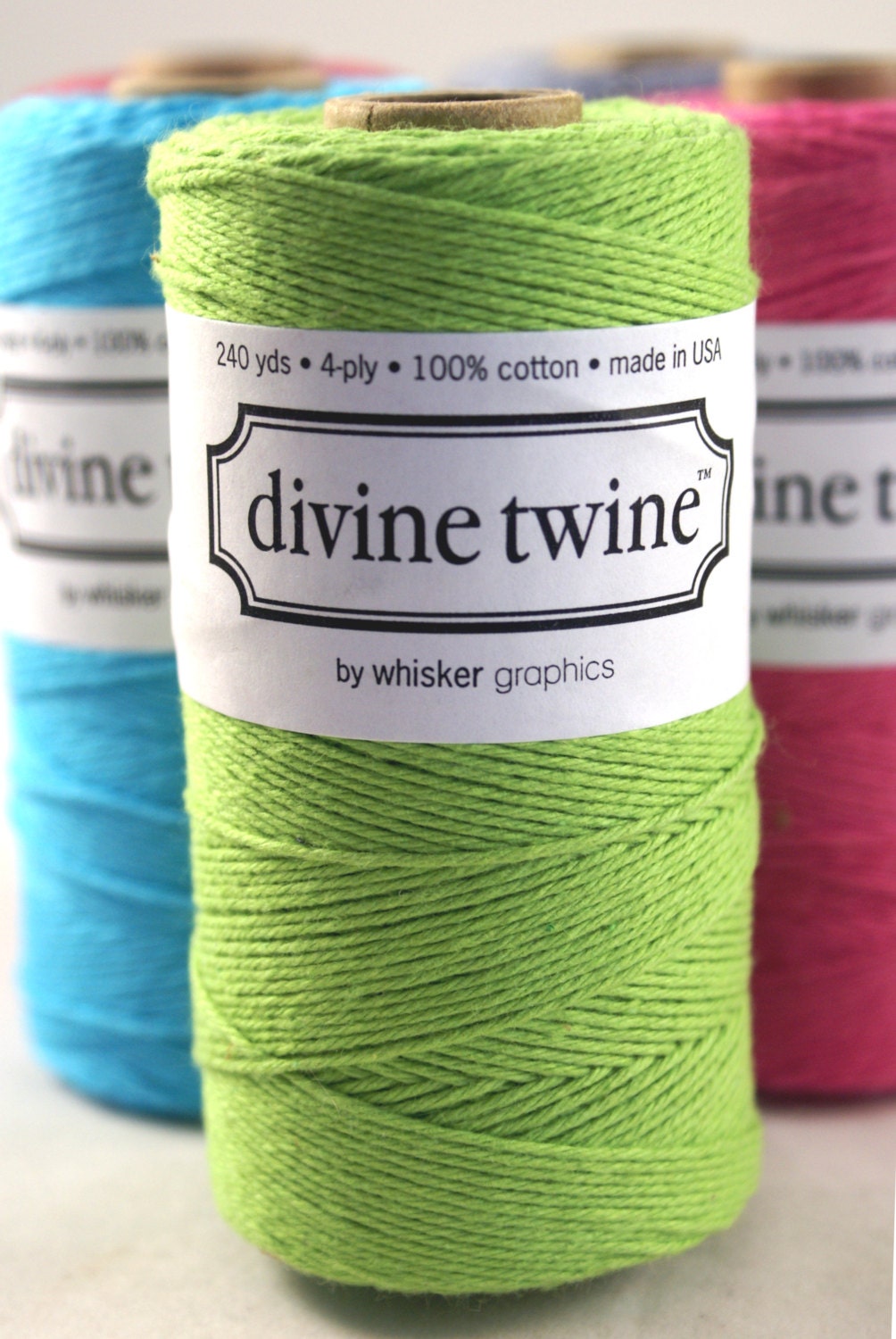 SOLID Bright APPLE GREEN Bakers Twine String for crafting, gift wrapping, packaging, invitations - 240 yards