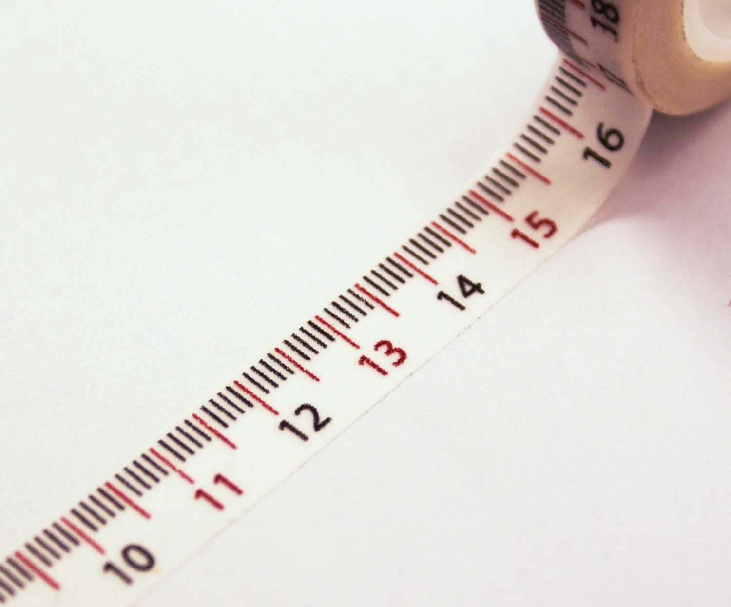 Centimeters - Millimeters Measuring Tape or Ruler on WHITE washi tape - 11 Yards