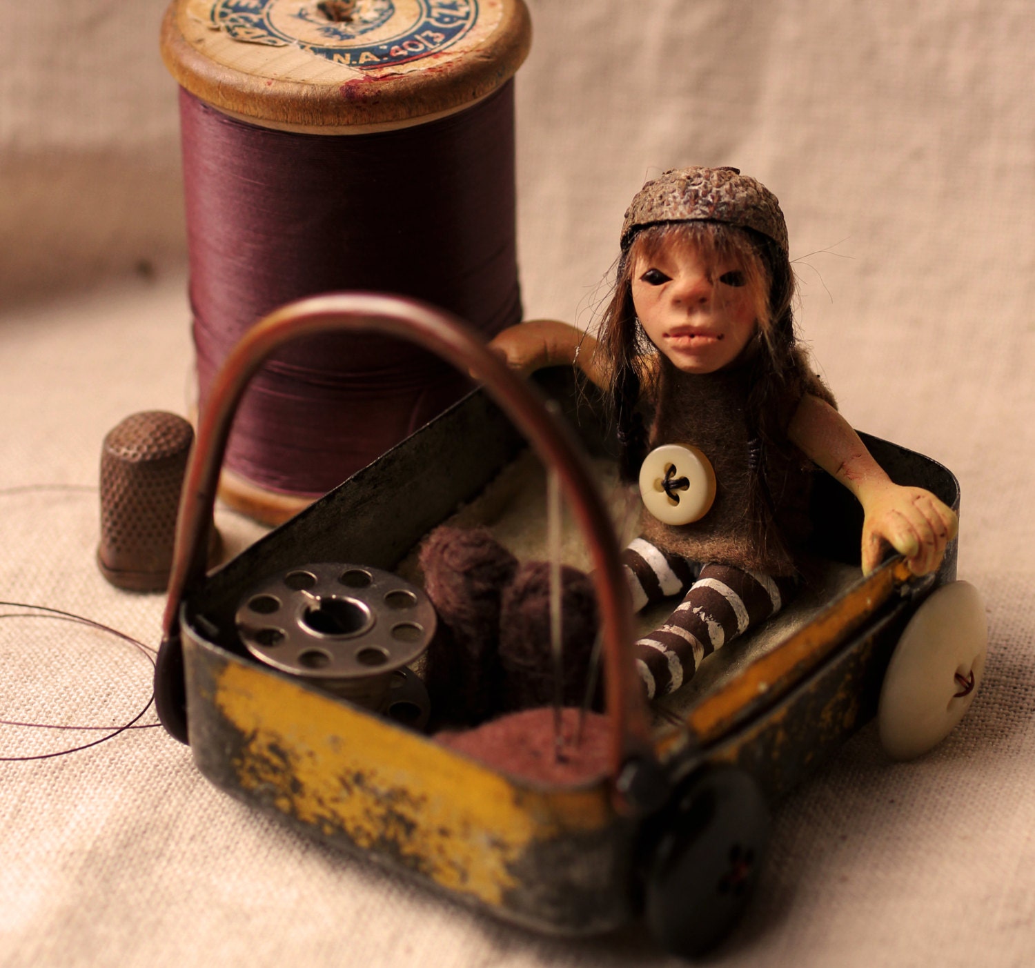 Miss Sew n Sew retro toy art doll