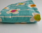 Flannel Fitted Crib Sheet - Aqua Flower Vine