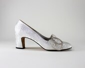 Sale - Silver Metallic Heels Pumps. Mod Made Men Fashion. Party. Formal. Evening Fashion.  Weddings. US Size 6