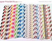 ON SALE NOW 30 Biodegradable Paper Straws with a printable Pdf pennant that you can customize.... You choose the colors ... over 40 styles