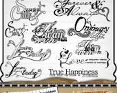 SALE - 40% Random Love and Wedding - Artful Declarations, Clipart - Word art Phrases