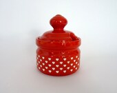 Waechtersbach Covered Sugar Bowl Red Hearts