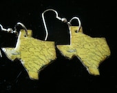 vintage texas puzzle piece tiny earrings