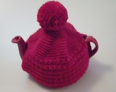 Red Pom Pom Crochet Tea cosy
