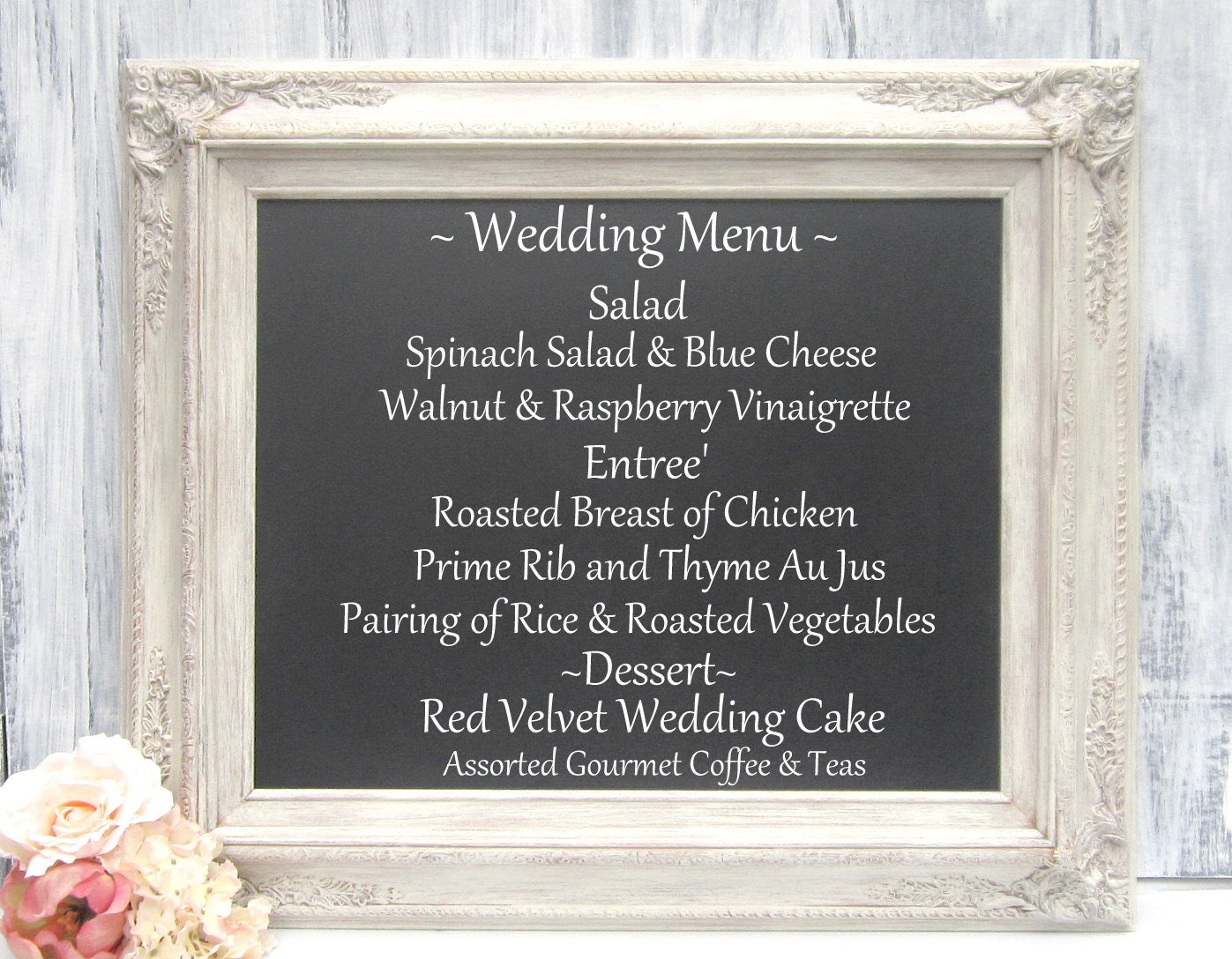 RUSTIC WEDDING DECORATIONS Rustic Wedding Sign Ideas Framed Chalkboard Signs Ivory Antique White Magnetic Framed Chalk board